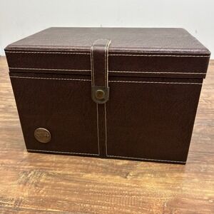 NWTF Turkey Federation Leather Snap Close Box Storage Organizer Chest Decorative